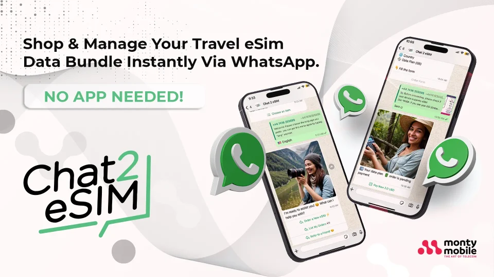 Monty Mobile Revolutionizes Connectivity with the Launch of Chat2eSIM Service via WhatsApp